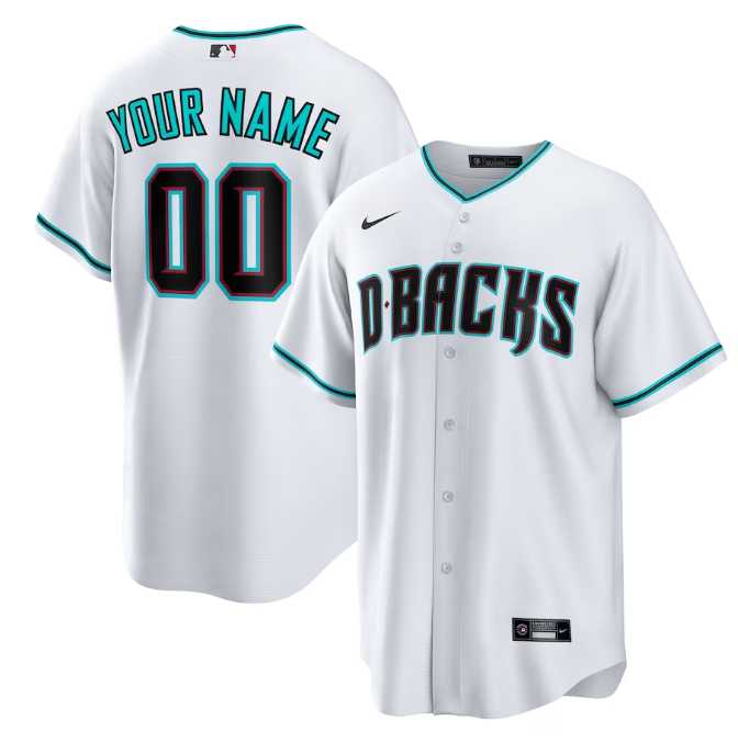 Men%27s Arizona Diamondbacks Customized White Cool Base Stitched Baseball Jersey->customized nhl jersey->Custom Jersey